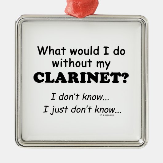 Wat zou ik doen, Clarinet Metalen Ornament (Voorkant)