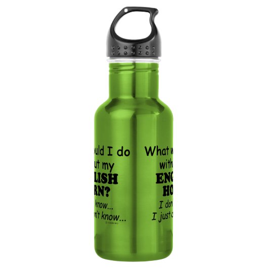 Wat zou ik doen, Engelse Horn Waterfles (Voorkant)