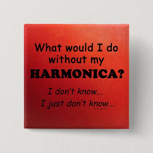 Wat zou ik doen, Harmonica Vierkante Button 5,1 Cm (Voorkant)