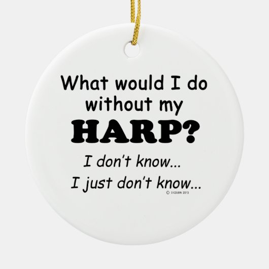 Wat zou ik doen, Harp Keramisch Ornament (Voorkant)