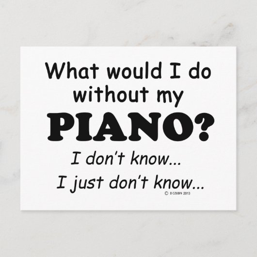 Wat zou ik doen, Piano Briefkaart (Voorkant)