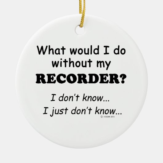 Wat zou ik doen, Recorder Keramisch Ornament (Voorkant)