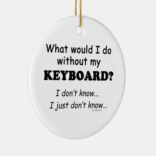 Wat zou ik doen, toetsenbord keramisch ornament (Rechts)