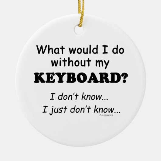 Wat zou ik doen, toetsenbord keramisch ornament (Voorkant)