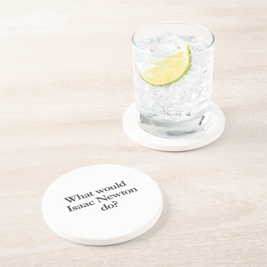 wat zou isaac newton doen ? zandsteen onderzetter (Zijkant)