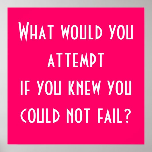 Wat zou je proberen als je wist dat je niet... poster (Voorkant)