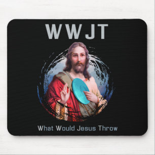 Wat zou Jesus' Funny Disc Golf doen om me te Shirt Muismat