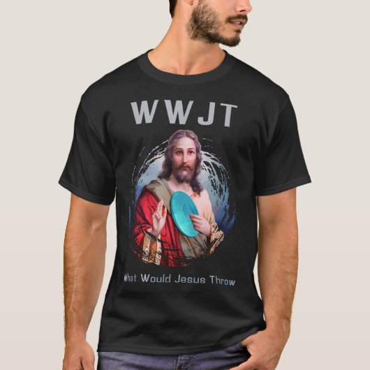 Wat zou Jezus beschietende schimmelschijf Golf-Man T-shirt (Voorkant)