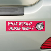 Wat zou Jezus brouwen? Bumpersticker (Op auto)
