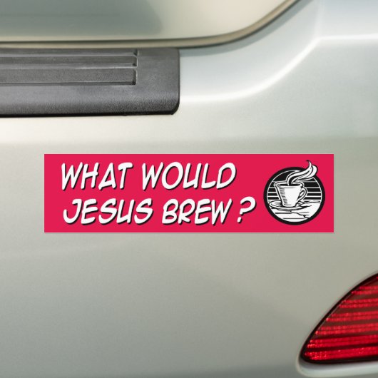 Wat zou Jezus brouwen? Bumpersticker (Op auto)