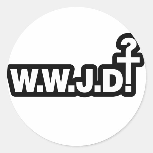 Wat zou Jezus doen? Ronde Sticker (Voorkant)