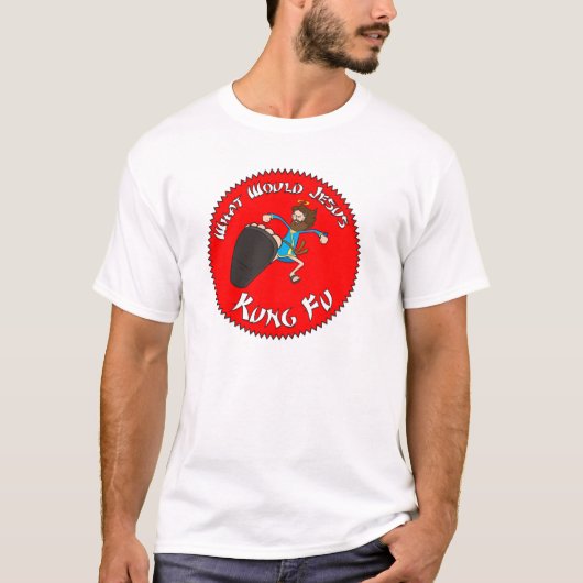 Wat zou Jezus Kung Fu T-shirt (Voorkant)