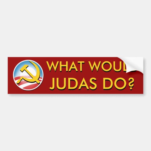 Wat zou Judas doen? Bumpersticker (Voorkant)
