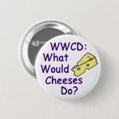 Wat zou kaas doen? (Button) Ronde Button 5,7 Cm (Voorkant /achterkant)