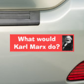 Wat zou Karl Marx doen? Bumpersticker (Op auto)