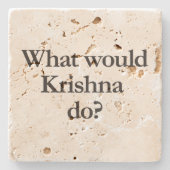 wat zou krishna doen stenen onderzetter (Voorkant)