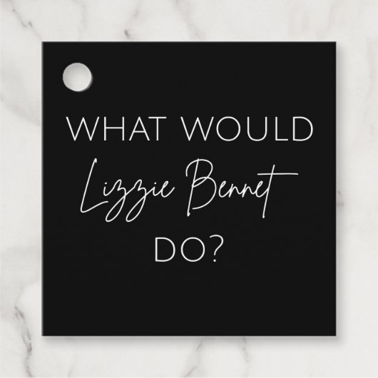 Wat zou Lizzie Bennet doen? Bedankjes Labels (Voorkant)