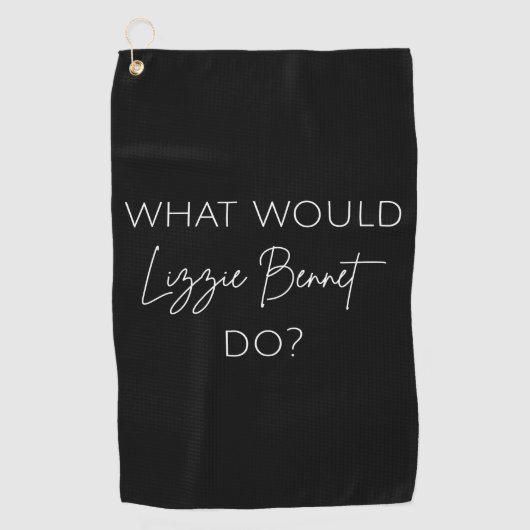 Wat zou Lizzie Bennet doen? Golfhanddoek (Voorkant)