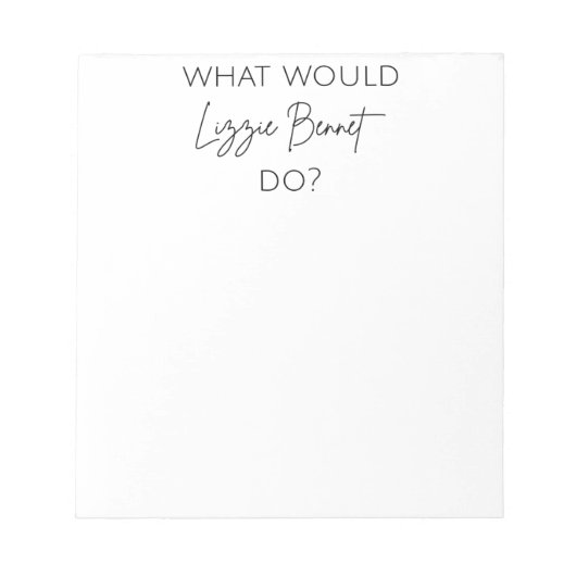 Wat zou Lizzie Bennet doen? Notitieblok (Voorkant)