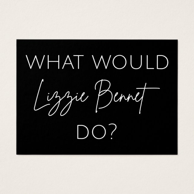 Wat zou Lizzie Bennet doen? Visitekaartje (Voorkant)