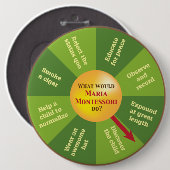 Wat zou Maria Montessori doen? Ronde Button 6,0 Cm (Voorkant /achterkant)