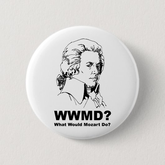 Wat zou Mozart doen? Ronde Button 5,7 Cm (Voorkant)