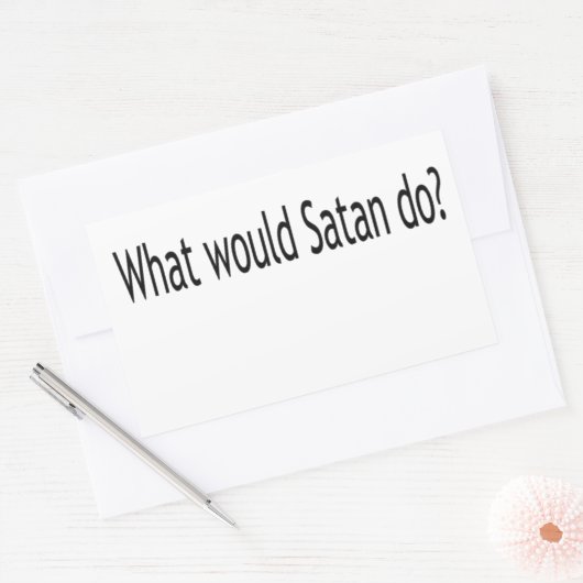 Wat zou Satan doen? Rechthoekige Sticker (Envelop)