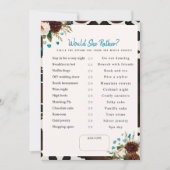 Wat zou ze kiezen? Bpho Vrijgezellenfeest spel Kaart (Voorkant)