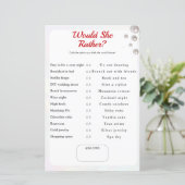 Wat zou ze kiezen? parel Vrijgezellenfeest spel (Staand voorkant)