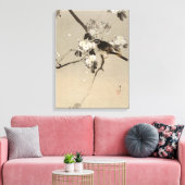Watanabe Seitei Bird on a Flowering Branch Canvas Afdruk (Insitu (Woonkamer))