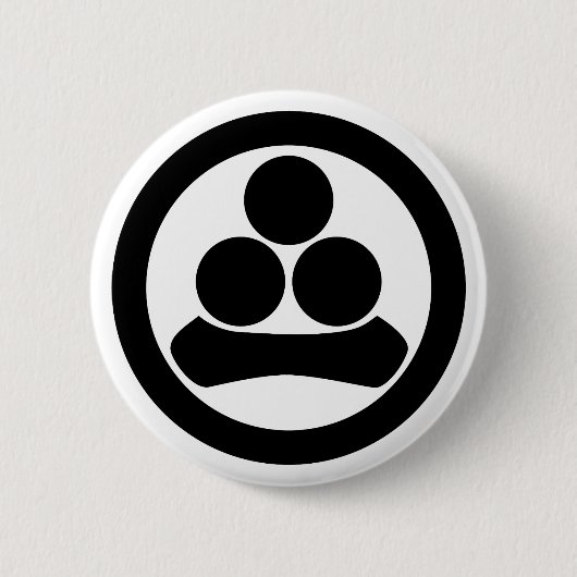 Watanabe ster in cirkel ronde button 5,7 cm (Voorkant)