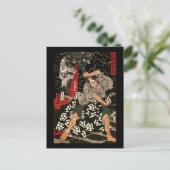 Watanabe Tsuna Fighting Demon 歌 国 芳 Briefkaart (Staand voorkant)