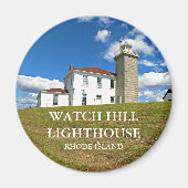 Watch Hill Lighthouse, Rhode Island Round Magnet (Voorkant)