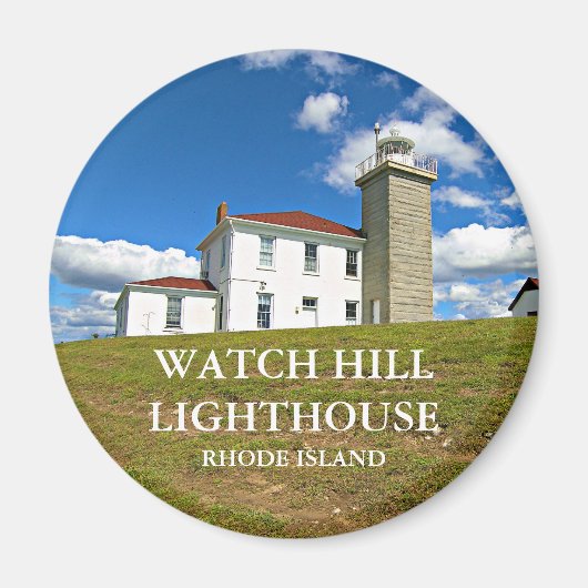 Watch Hill Lighthouse, Rhode Island Round Magnet (Voorkant)