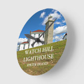 Watch Hill Lighthouse, Rhode Island Wall Clock Ronde Klok (Hoek)