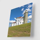 Watch Hill Lighthouse, Rhode Island Wall Clock Vierkante Klok (Hoek)