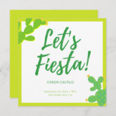 Watch Me Grow Green Cactus Succulent Fiesta Favor Kaart (Voorkant / Achterkant)