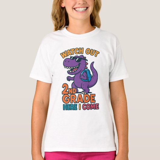 Watch Out 2nd Grade Here I Come Kids T-Shirt (Voorkant)