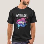Watch Out Bisexual NearBi Bisexual Pride Bisexuali T-shirt (Voorkant)
