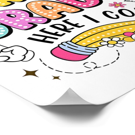 Watch Out First Grade Here I Come Back To School  Poster (Hoek)