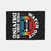 Watch Out This Girl Is Driving Funny New Driver Gi Fleece Deken (Voorkant (Horizontaal))