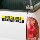 Watch Out World New Driver On Board Bumpersticker (Op Truck)