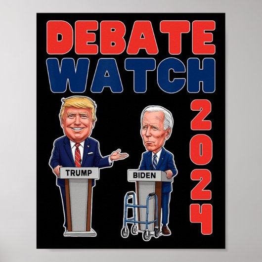 Watch Party 2024 - Trump Biden - President - Verki Poster (Voorkant)
