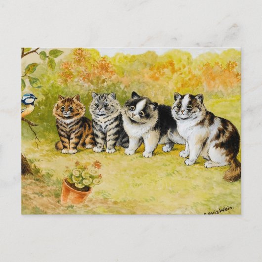 Watch the Birdy by Louis Wain Briefkaart (Voorkant)