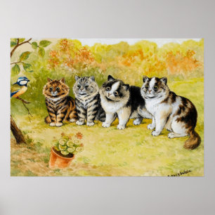 Watch the Birdy by Louis Wain Poster