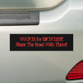 WATCH voor BICYCLES/Deel de weg met hen!! Bumpersticker (Op auto)