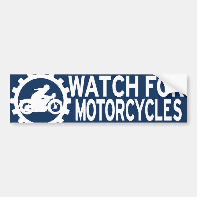 WATCH VOOR BUMPERSTICKER VOOR MOTORFIETSEN (Voorkant)