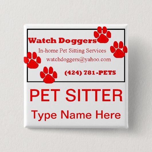 WatchDoggers.com Vierkante Button 5,1 Cm (Voorkant)