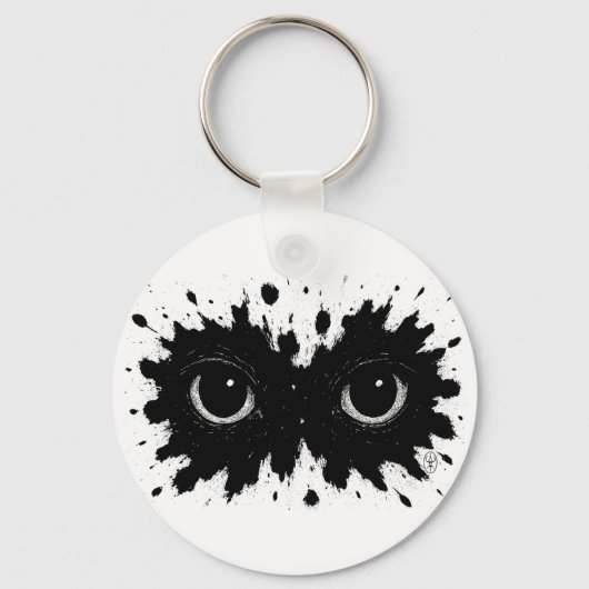 Watcher in de Inkt: Eye‑Blot Sigil Sleutelhanger (Voorkant)
