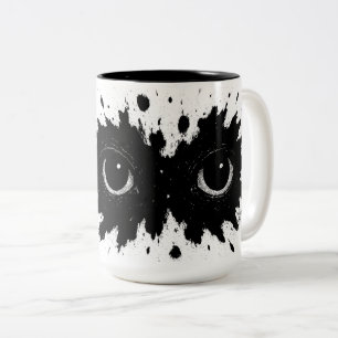 Watcher in de Inkt: Eye‑Blot Sigil Tweekleurige Koffiemok